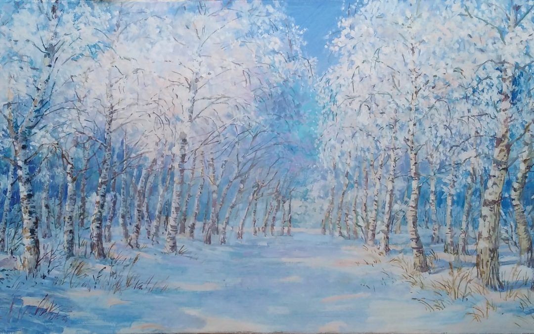Картина березы зимой