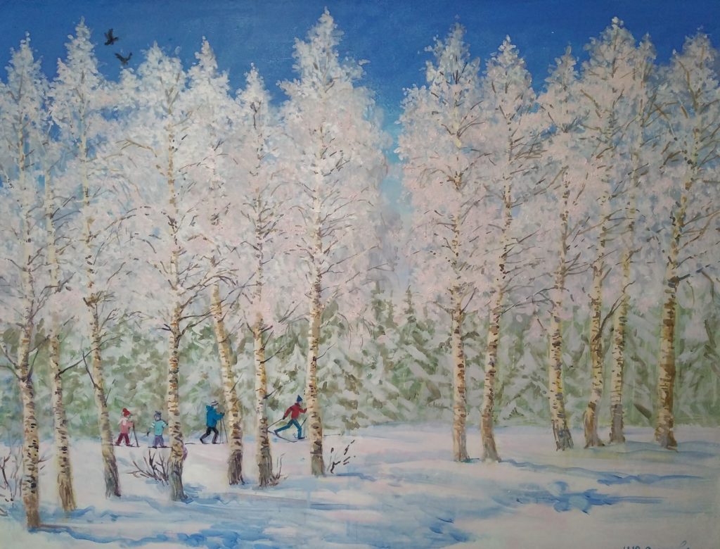 картина зимняя прогулка